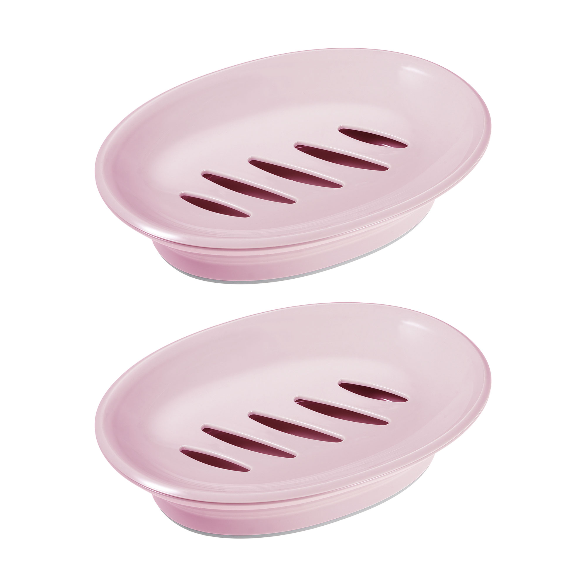 Soap Dish Holder, Plastic Soap Rack Soap Case Container Pink for Shower