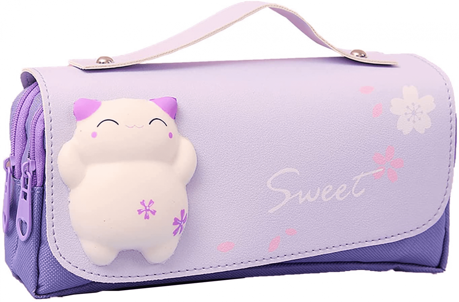 irLocy Pencil Case Aesthetic Pencil Pouch Aesthetic Stationary Kawaii Cute  Pencil Pouch Clear Large Pencil Case (Purple)