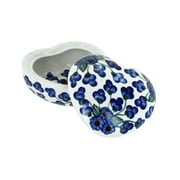Blue Rose Polish Pottery Royal Vine Heart Box