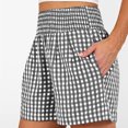 thumbnail image 5 of Boyscolos Womens High Waisted Striped Shorts Comfy Lightweight Breathable Stretchy Waist With Pockets Lounge Clohtes Summer Daily Wear Black XL, 5 of 6