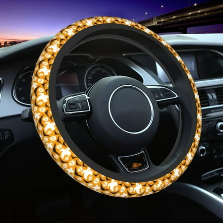 Elastic Steering Wheel Cover halloween elements bat Stretch Thickening Car Steering Wheel Cover Women Men Steering Wheel Protector Universal 15 in