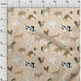 thumbnail image 3 of oneOone Cotton Cambric Light Beige Fabric Animals Diy Clothing Quilting Fabric Print Fabric By Yard 42 Inch Wide, 3 of 6