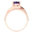 thumbnail image 4 of Solitaire with Accents Engagement Ring for Women - 1.71ct Simulated Alexandrite in 14K Rose Gold Promise Ring, 4 of 6
