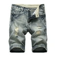 thumbnail image 1 of Cameland Men's Ripped Denim Trunks Stretchy Washed Jeans Trunks Cut-off Classic Fit Biker Jeans Trunks, 1 of 6