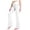 White, variant on purcolt Girls Flare Leggings Criss Cross High Waisted Bell Bottom Kids Workout Dance Yoga Bootcut Pant with Pocket