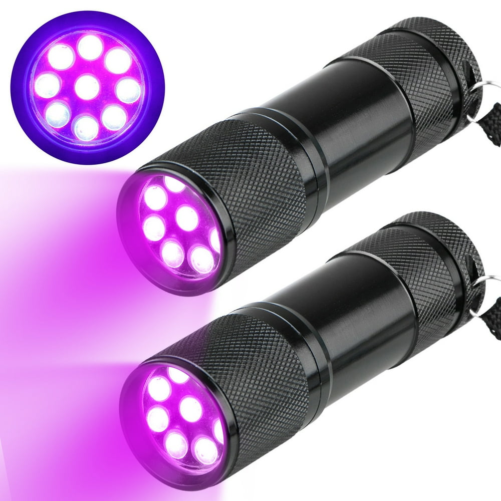 2pack UV Flashlight Black Light, 12 LED 395 nM Ultraviolet Blacklight