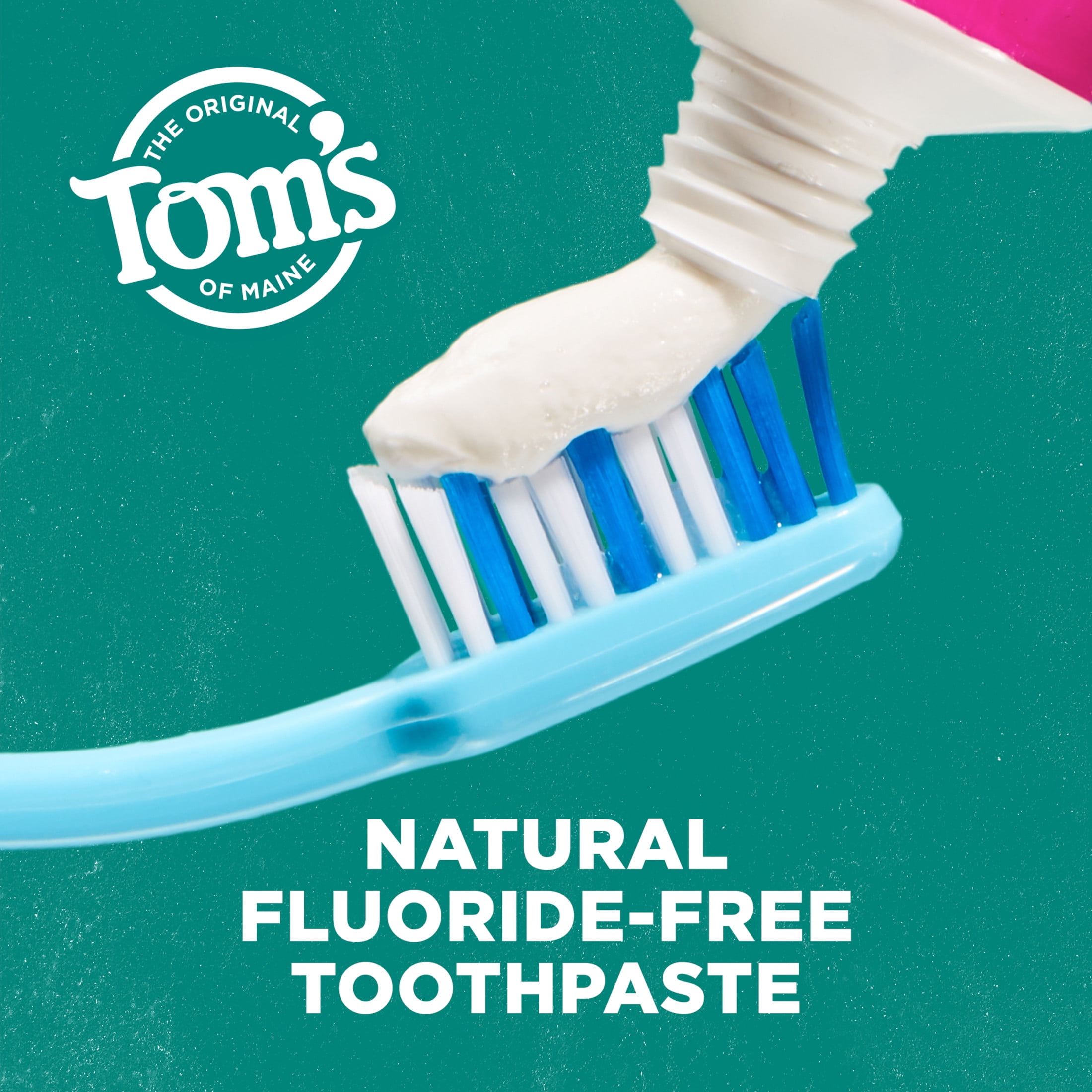 (2 pack) Tom’s of Maine Antiplaque and Whitening Fluoride Free Toothpaste, Peppermint, 2 Pack, 4.5 Oz
