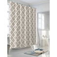 thumbnail image 3 of Fsddascl Beige Moroccon Shower Curtain Set - Extra Long 72" x 96" Bathtub Curtain with 12 Hooks, Farmhouse Minimalist Abstract Geometric Waterproof Fabric Stall Shower Curtains for Bathroom/Bathtub, 3 of 6