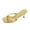 Gold, variant on Women's Square Toe Strappy Thong Heeled Sandals - Comfortable -On Dress & Beach Sandals
