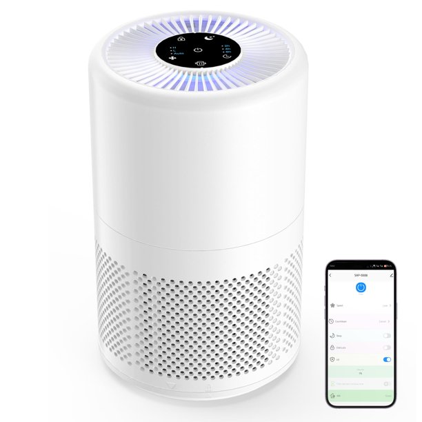 Purificador de Aire para Casa, Filtro de Aire HEPA H13, 1095 pies Cobertura, Elimina 99.97% de Partículas, Humo, Polen Alérgico y Olores, 24dB Silencioso, para Dormitorios, Sal&a