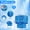 Blue, variant on Blue 2 Tier Iridescent Fringe Tinsel Chandelier Banner Party Decoration Kit