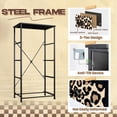 thumbnail image 4 of Modern Dresser for Bedroom with 4 Storage Drawers Cherry Black Bows Leopard Print Dressers Chest of Drawers Steel Framed Fabric Closet Organizers for Dorm Entryway, 4 of 8