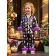 thumbnail image 5 of Cjfdfy Toddler Baby Girls Halloween Fall Clothes Ghost Pumpkin Pajamas Set Printed Fuzzy Trim Long Sleeve Tops And Pants Cute Newborn Baby Girl Halloween Pajamas, 5 of 9