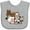 AC-Heather Grey, variant on Inktastic Cute Horse, Sheep, Cow, Pig, and Rooster Farm Animals Boys or Girls Baby Bib