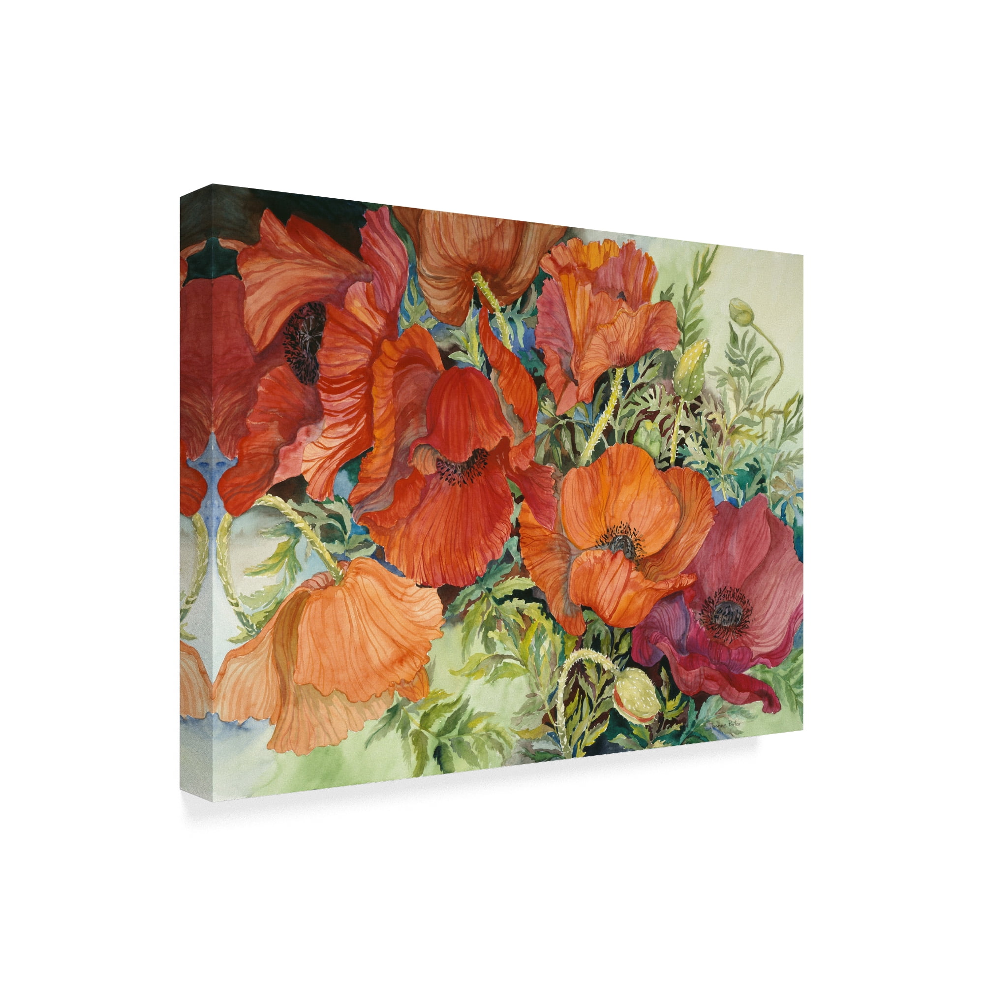 Trademark Fine Art 'Orange Poppies' Canvas Art by Joanne Porter