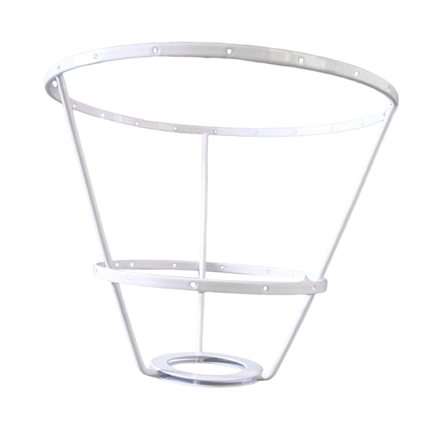 Marco de pantalla de lámpara de hierro, anillo ligero, soporte de luz de escritorio para dormitorio, fiesta, cafetería Blanco 18cm
