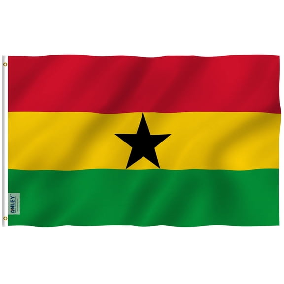 ANLEY Fly Breeze 3x5 Foot Ghana Flag - Vivid Color and UV Fade Resistant - Canvas Header and Double Stitched - Ghanaian National Flags Polyester with Brass Grommets