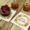 100 Pack Give Thanks Thanksgiving Cocktail Napkins, Fall Leaves Wreath