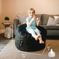 thumbnail image 3 of YANTONG Fuf Small Foam Filled Bean Bag Chair, Black Plush, Soft Polyester, 2 feet, 3 of 5
