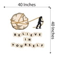 thumbnail image 4 of Home Wall Decal - Believe in Yourself - Cute Quote Design Hard working Active Man Pulling a Big Heavy Rock - Proudly Hand Made Decal - Size: 40 In(W) x 40 In(H), 4 of 5