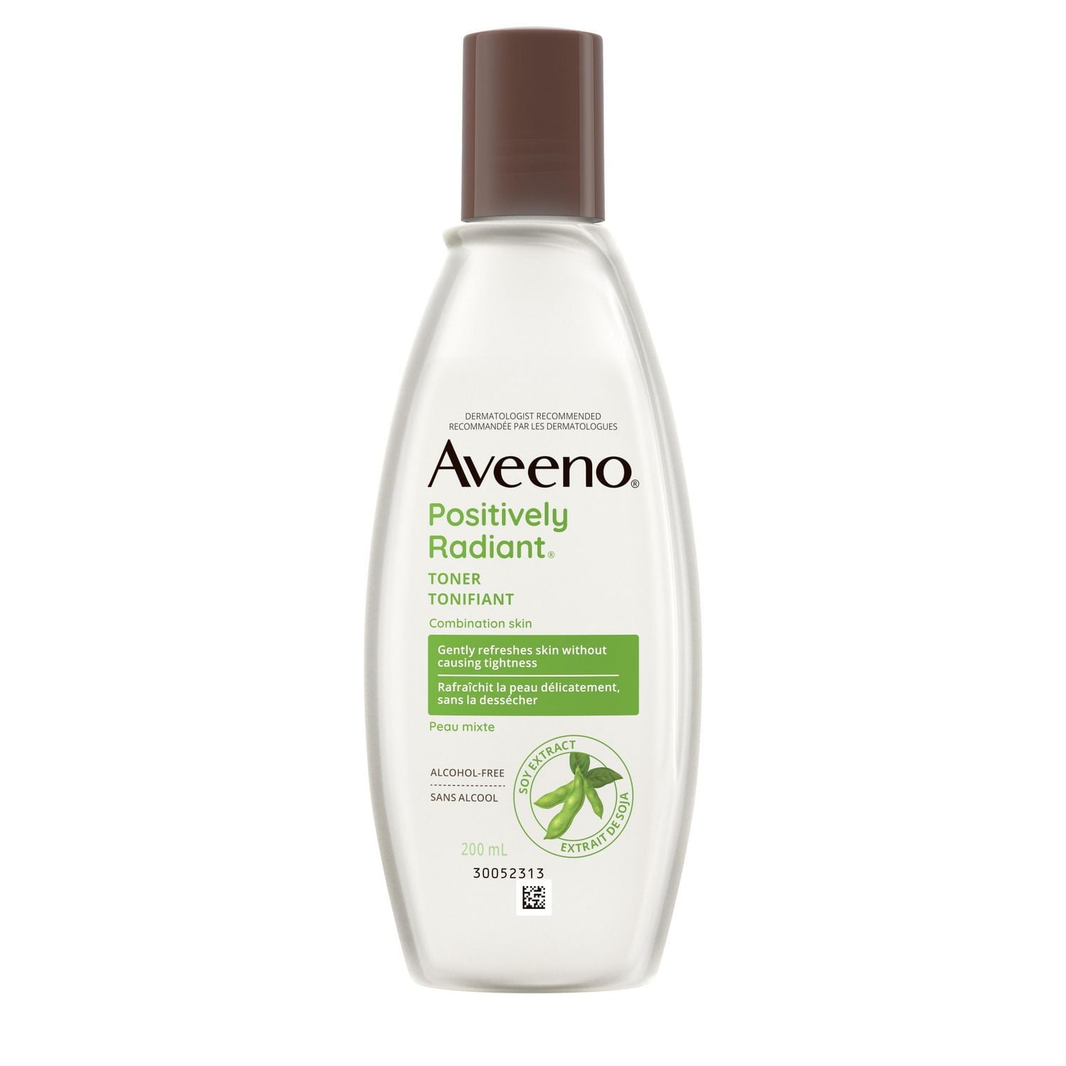 Aveeno Positively Radiant Tonique, Peau Tonifiée, Soya, Peau Lisse, Routine de Soins de la Peau, Non Comédogène
