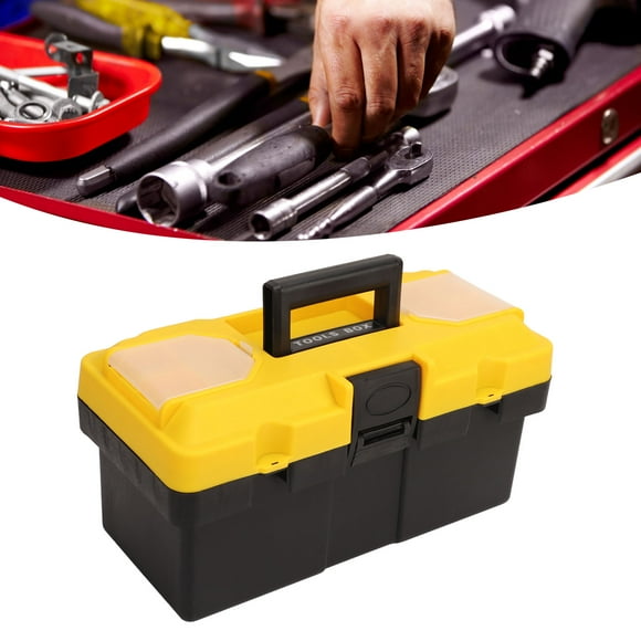 Plastic Tool Box, 14in Portable Storage Toolbox with Locking for Hardware for
