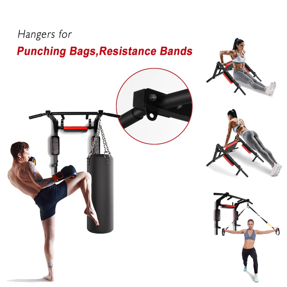 Luckyone Multifunctional 440 lb Load Wall Mounted Pull Up Bar
