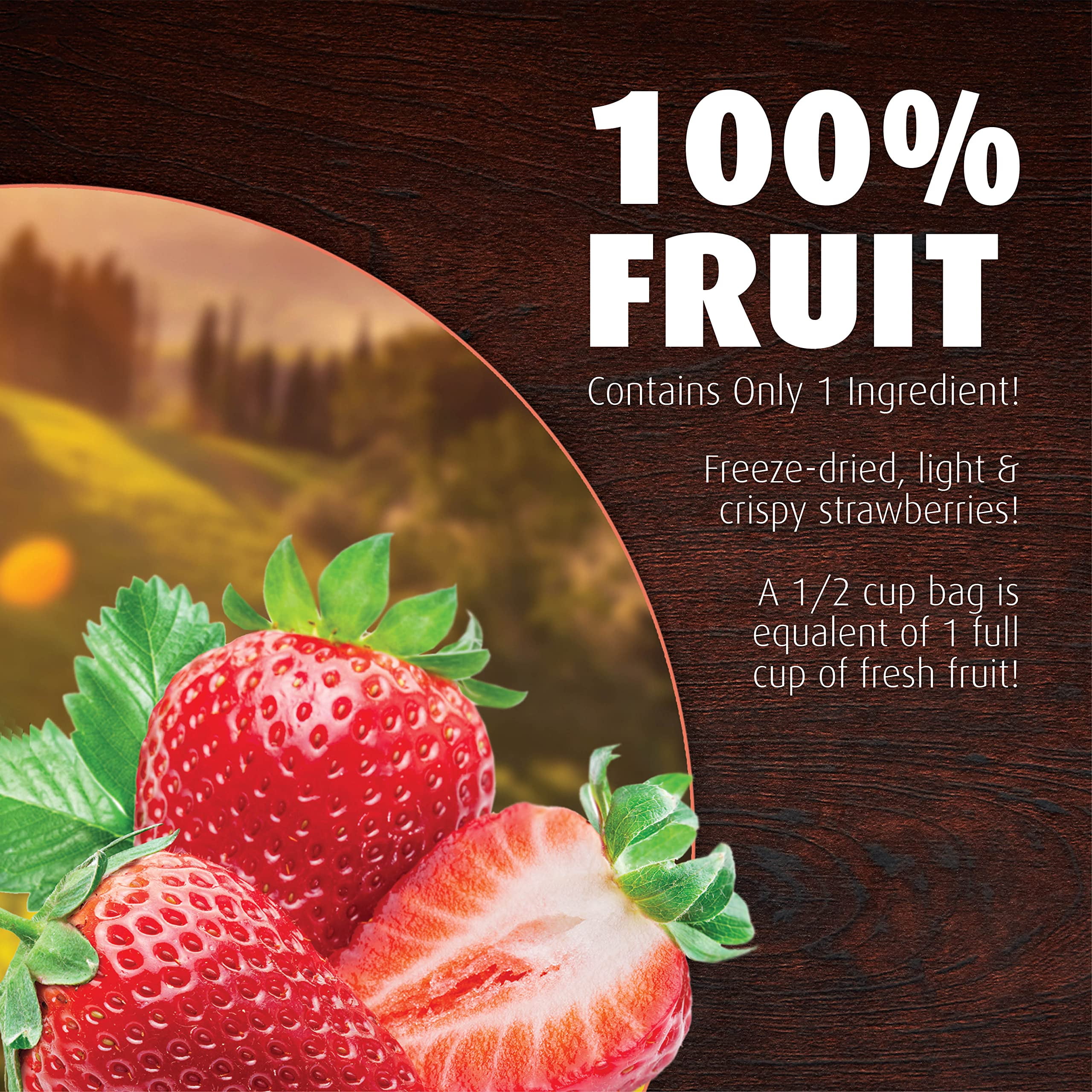 Brothers All Natural, Strawberry Freeze Dried Fruit Crisps, Gluten Free, Non-GMO, Nothing Added, 0.26 oz. (Pack of 24)