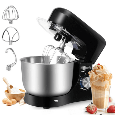 Stand Mixer,Brochao 5Qt 380W 8-Speed Kitchen Electric Mixer with Dough Hook,Wire Whip & Beater,Black