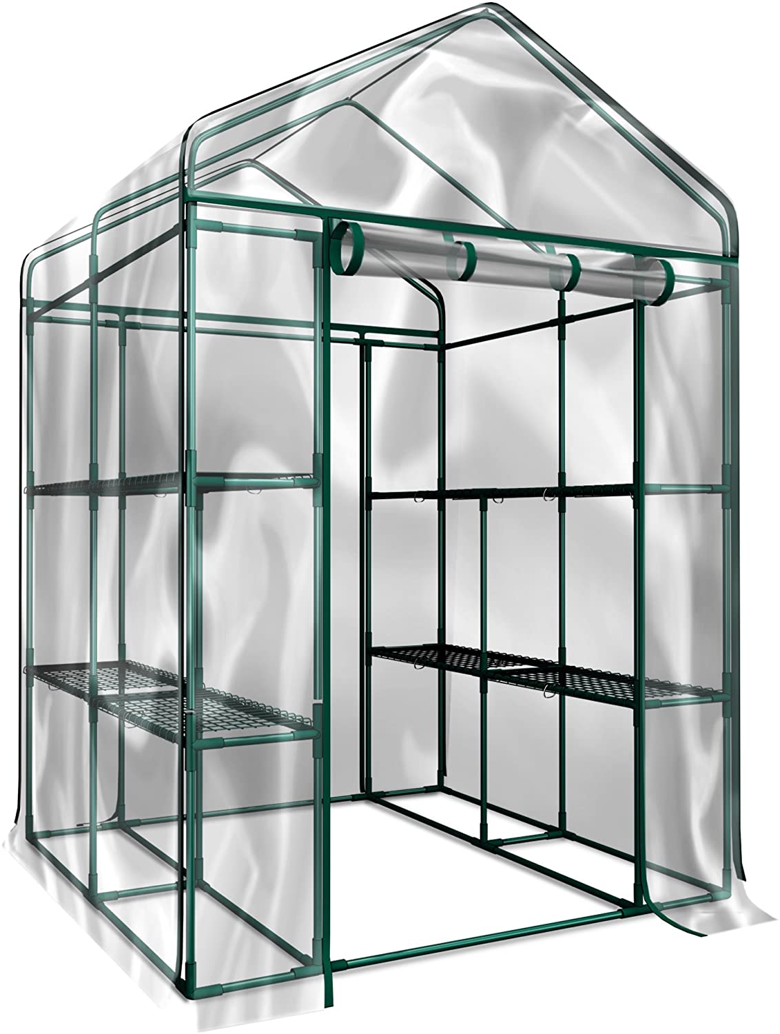 Home-Complete HC-4202 Walk-In Greenhouse- Indoor Outdoor with 8 Sturdy Shelves-Grow Plants, Seedlings, Herbs, or Flowers In Any Season-Gardening Rack - image 1 of 8