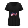 thumbnail image 3 of Camisetas Casuales de las Mujeres Gradiente Día de la Independencia Impreso Cuello Redondo, Blusa de Manga Corta para Diario, Fiesta Y Primavera Verano, 3 of 4