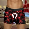 thumbnail image 2 of Yuncity Mens Valentines Day Boxer Briefs Underwear Printed Red Bubble Love Rose Shorts Mid Waist Soft Underpants White Xxxl, 2 of 5