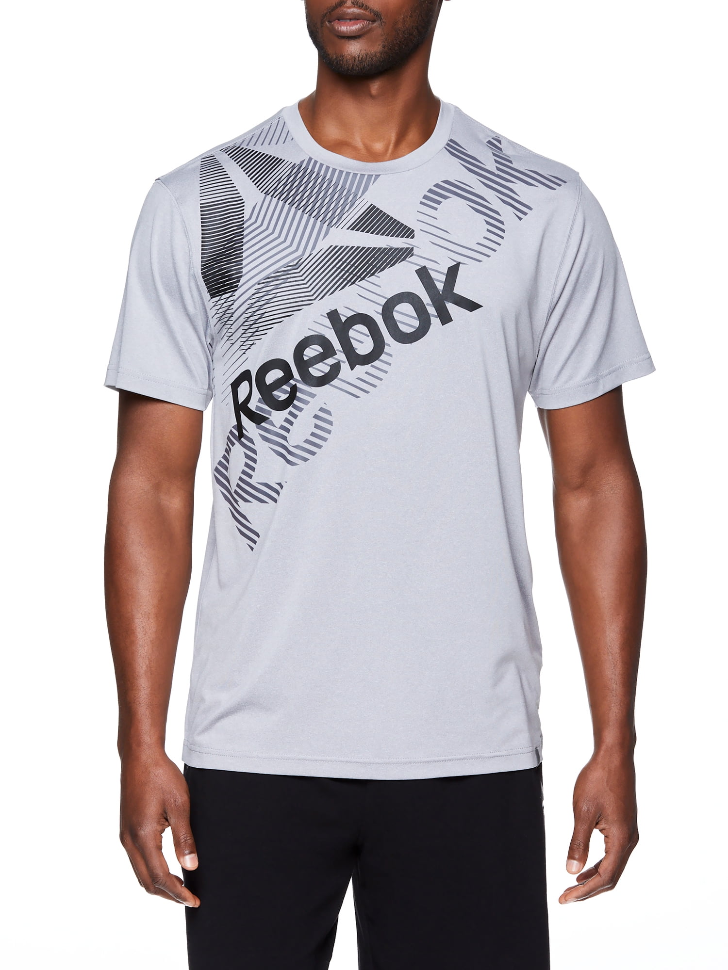 Reebok Mens CrossFit Short Sleeve Training T-Shirt Grey Sports Activewear 