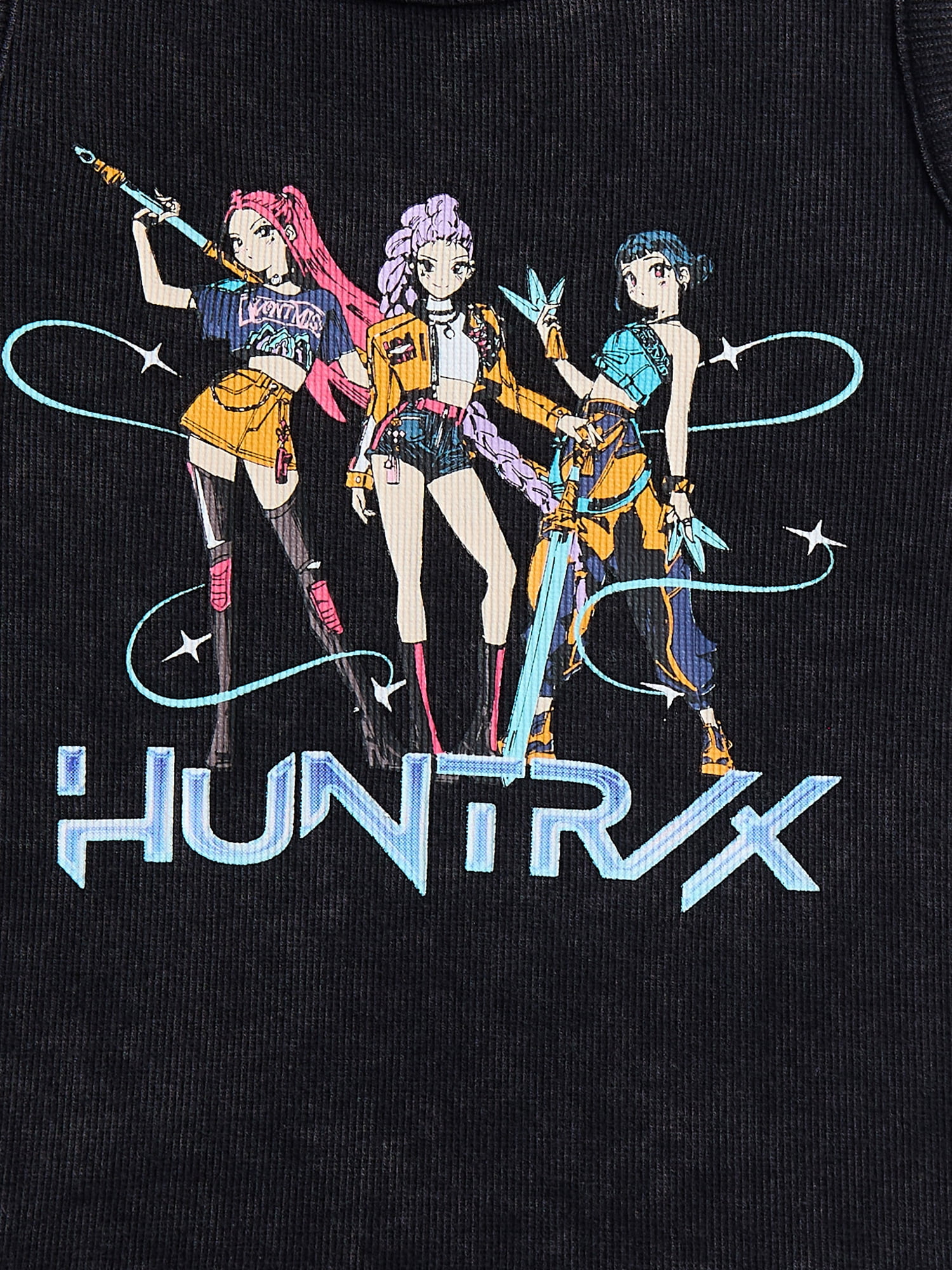 K-Pop Demon Hunters Girls Mineral Wash Graphic Tank Top, Huntrix Trio, Sizes 4-16