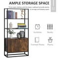 thumbnail image 6 of SSyao Tall Wooden Rustic 3-Tier Open Space Shelving with Bottom Hutch Storage Unit, 6 of 11