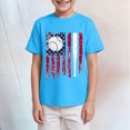 thumbnail image 2 of TOWED22 Boys Short Sleeve T-Shirts Crew Neck Tees Classic Stripes Color Block Patterns Summer Tops(Sky Blue,2-3 Y), 2 of 4