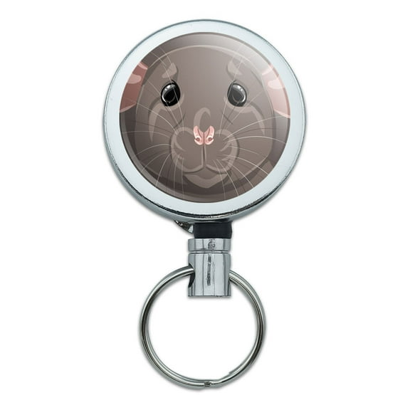 Rat Pet Mouse Rodent Retractable Belt Clip Badge Key Holder
