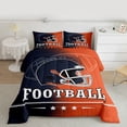 thumbnail image 2 of jejeloiu American Rugby Sport Full Size Comforter Sets,Orange Deepblue Ombre Bedding Sets For Teens Reversible 3-Piece, 2 of 8