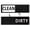 Black, variant on 7x2in Clean dirty magnet for dishwasher, Premium Stainless Steel Grade 304, Kitchen Organizers and Storage Decor Accessories, Extra Adhesive Tapes Included
