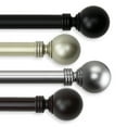 thumbnail image 1 of 1" Dia Adjustable 120"-170" Curtain Rod with Amirah Finials - Satin Nickel,(100-01-995), 1 of 3