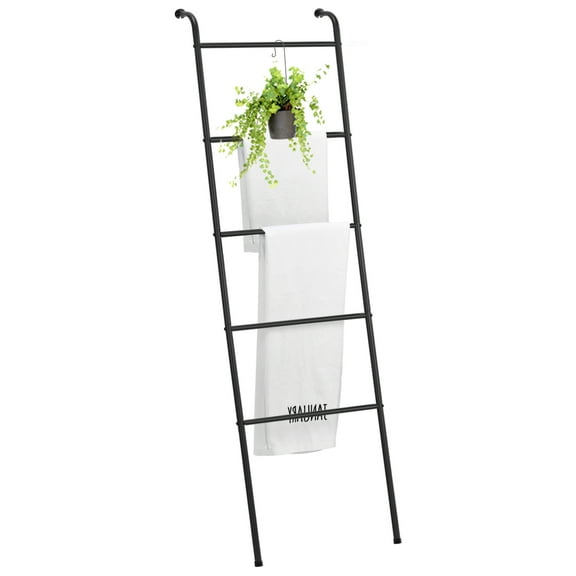 Towel Organizer - 5-Step Black Ladder Stand