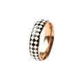 thumbnail image 1 of Anillo con diseño de tablero de ajedrez, joyería femenina elegante, colores simples, anillos geométricos para los dedos, accesorio de moda, Ropa, zapatos y accesorios Miscelánea Oro rosa talla 7 Minnieouse  AP016439-07, 1 of 6