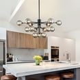 thumbnail image 3 of Lzawvm Sputnik Chandelier Modern Large Chandeliers 15-Lights Dining Room Light Fixture for Kitchen Island Living Room Bedroom Black Globe 39 inch, 3 of 11