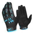 thumbnail image 2 of Miulika Full Finger Touchscreen Motorcycle Gloves Shock Absorption Anti-Slip Finger Black Blue M, 2 of 9