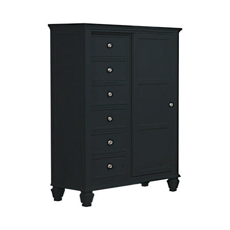 Coaster Sandy Beach Wood Man s Chest with Concealed Storage in Black