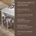 thumbnail image 6 of Open Box Maven Lane Eva Bar Stool in Oak Finish with Ronan Stone Vegan Leather, 6 of 6