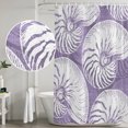 thumbnail image 5 of 54x78 Inch Shower Curtain Decorative Coastal Shell Purple Bathtub Bath Curtains Fabric Waterproof Bathroom Decor, Summer Ocean Shell Beach Small Stall Shower Curtain Set with 12 Hooks, 5 of 7