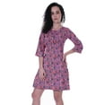 thumbnail image 3 of Moomaya Women's Printed Round Neck FlareDressW/ Buttons Short Casual SummerDresses, 3 of 5