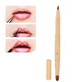 thumbnail image 4 of Pincel de labios de doble cabeza, herramienta de maquillaje de pincel cosmético de lápiz labial de pelo suave portátil (Z28-1 oro brillante), 4 of 11