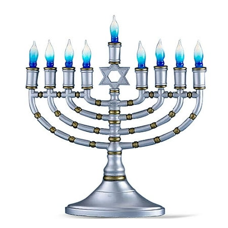Two-Tone Plastic Electric Menorah with Bulbs